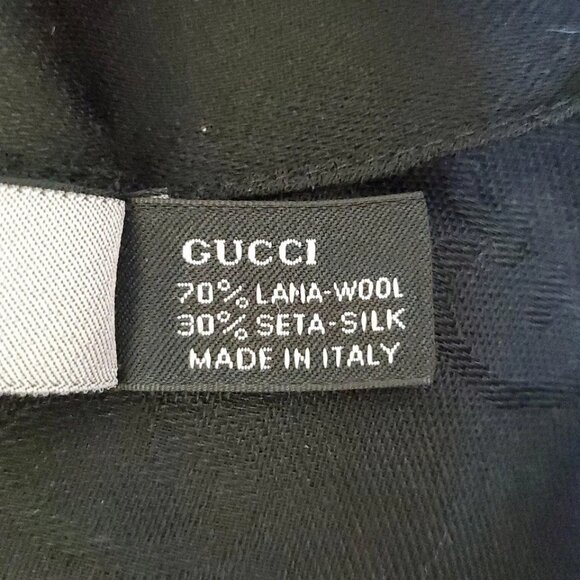 GUCCI - Black Wool Silk Scarf 254-071125 - Picture 5 of 5